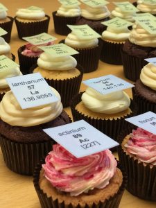 Periodic Table cupcakes - invented by Ida Freund and supplied by tasty Buns bakery for Ada Lovelace Day 2017.