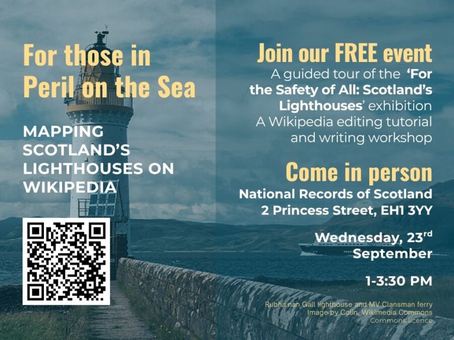 An event poster showing a lighthouse in the foreground and blue cloudy skies beyond it.